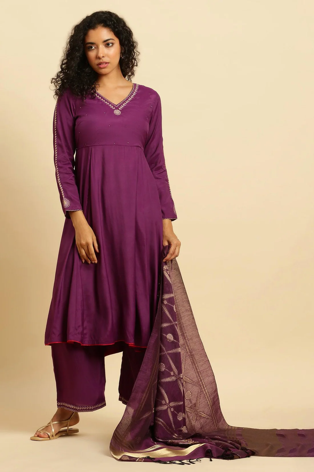 Purple Anarkali Festive Kurta